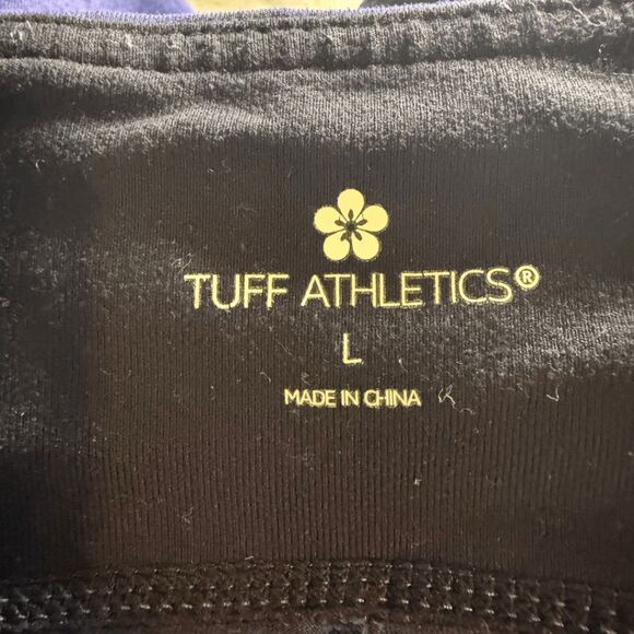 Tuff Athletics Womens Heather Mid-rise Workout Pull-on Crop Leggings Blue Large - Picture 3 of 8